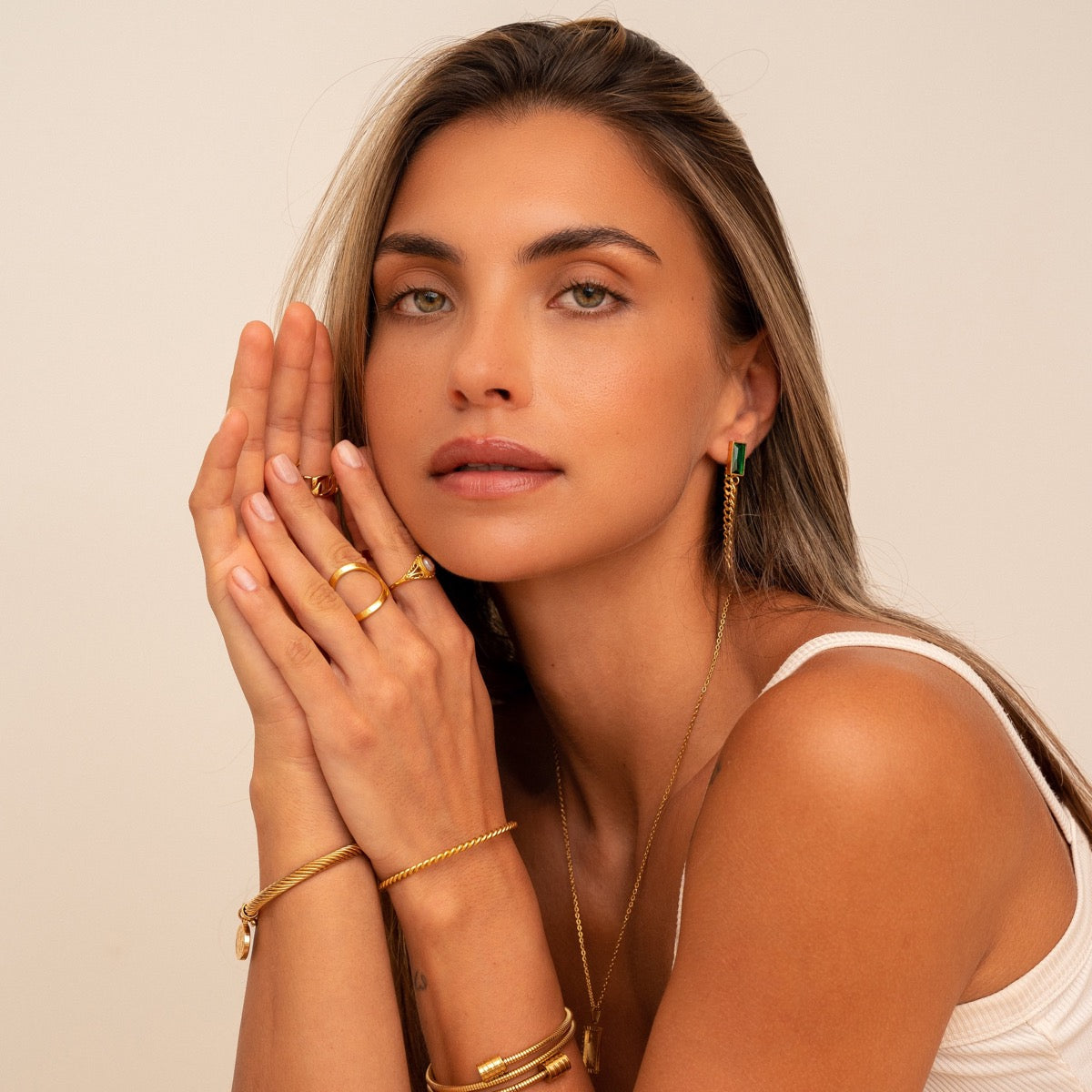 ESMERALDA Golden Chain Earrings