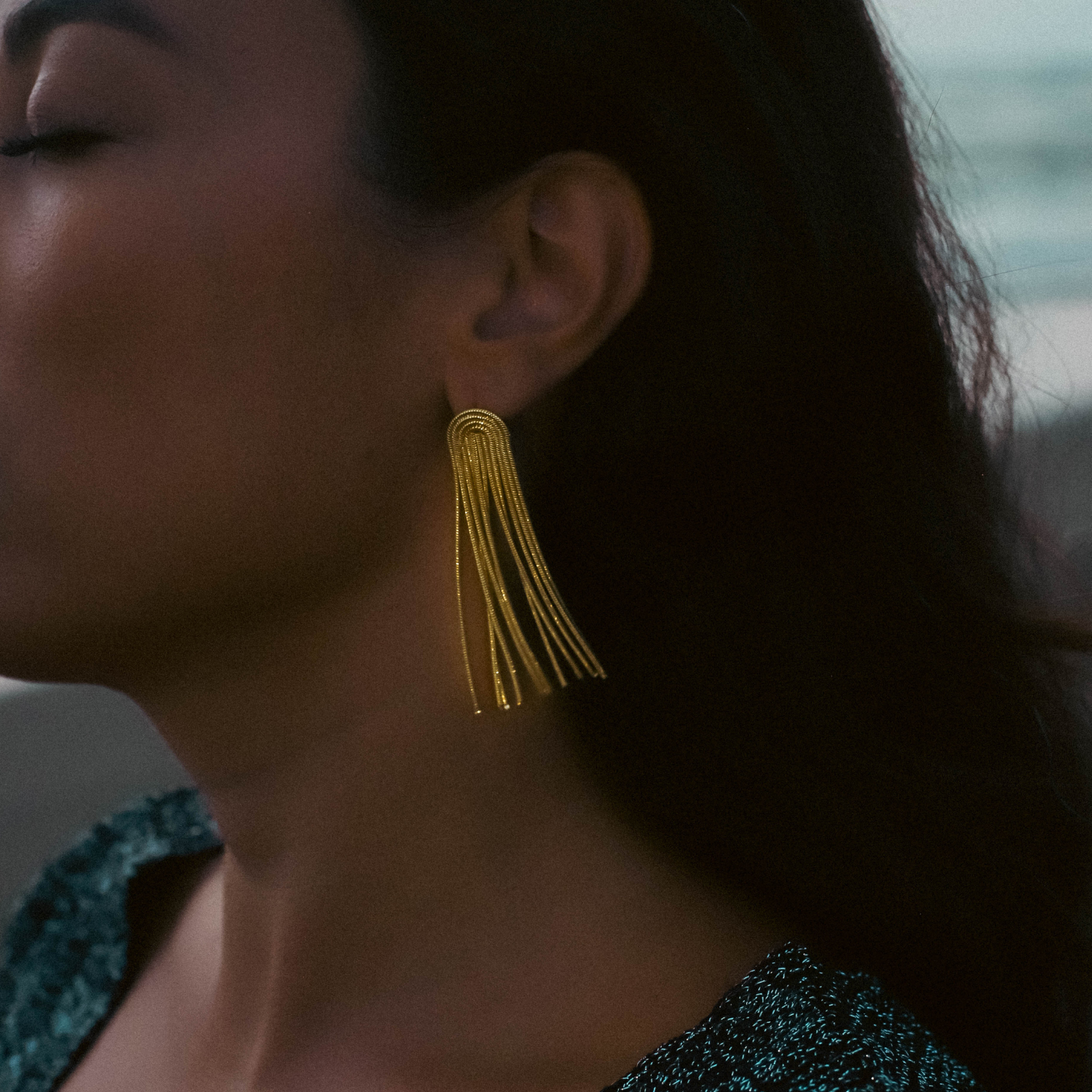 LYRA Golden Fringe Earrings