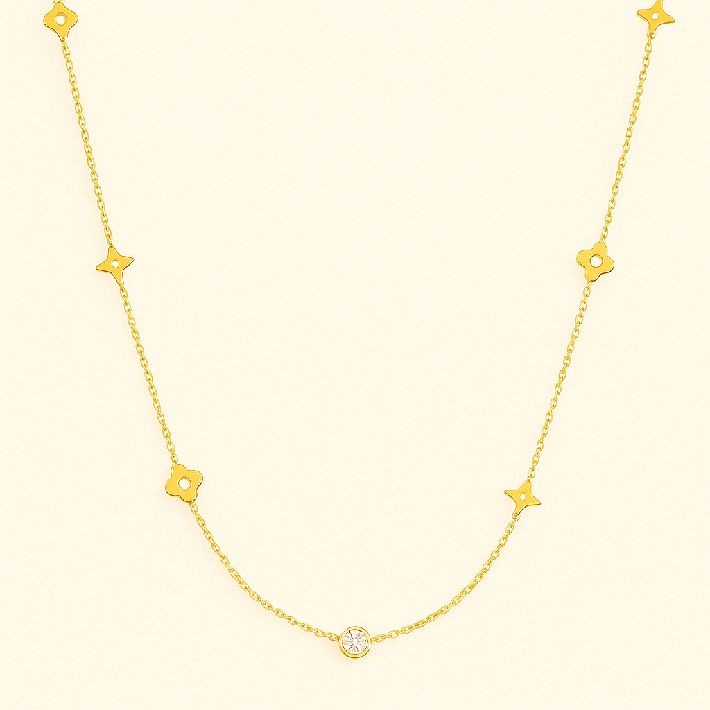 CARRIE Golden Clover Necklace