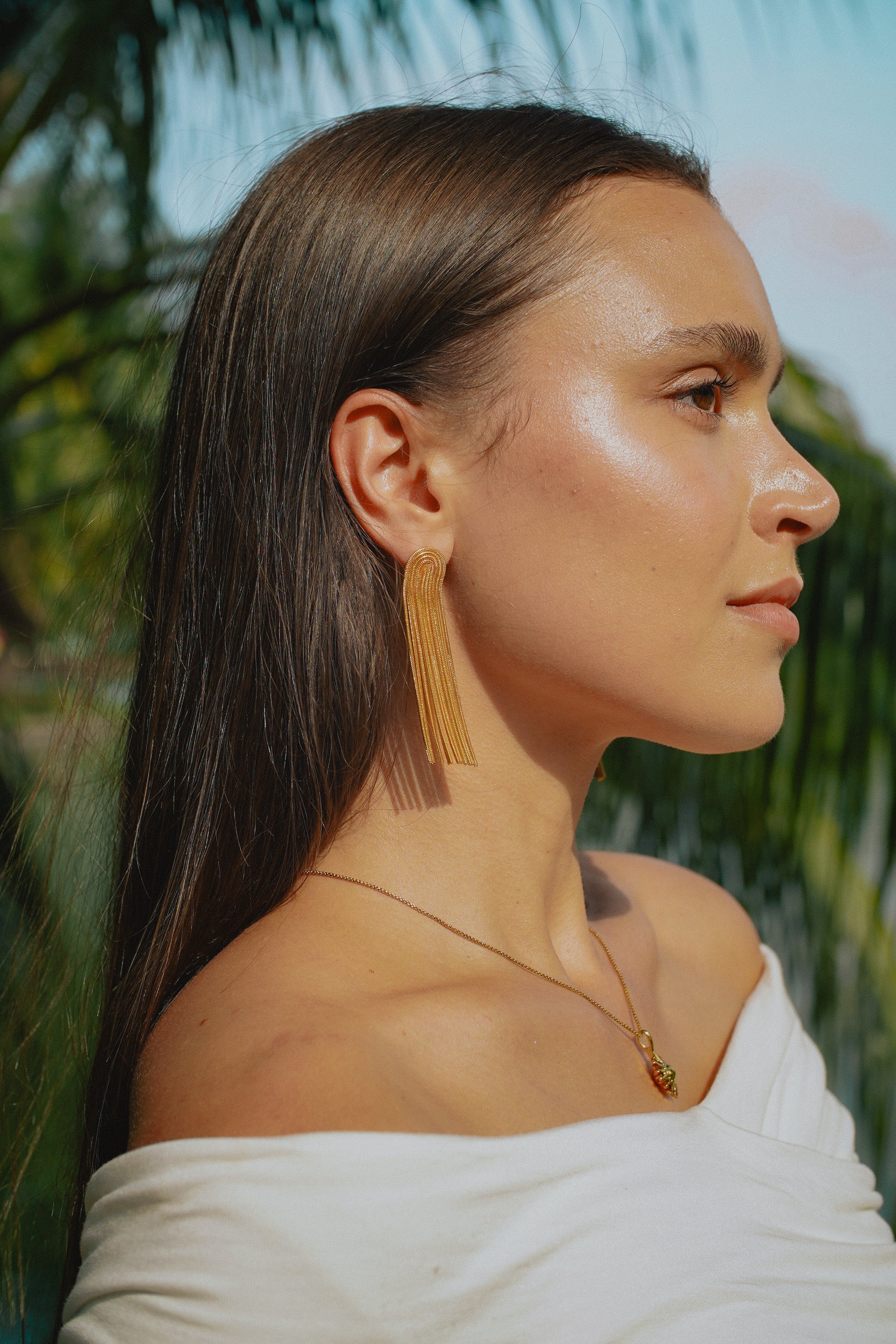 LYRA Golden Fringe Earrings
