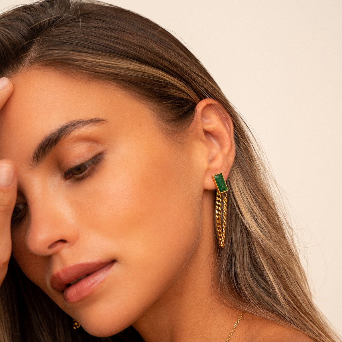 ESMERALDA Golden Chain Earrings