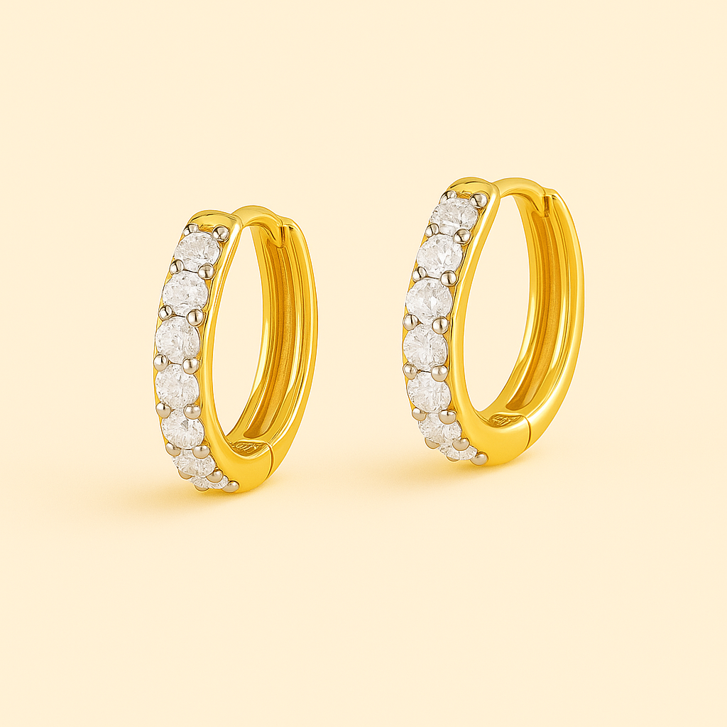 ISA Golden Earrings with Zirconia